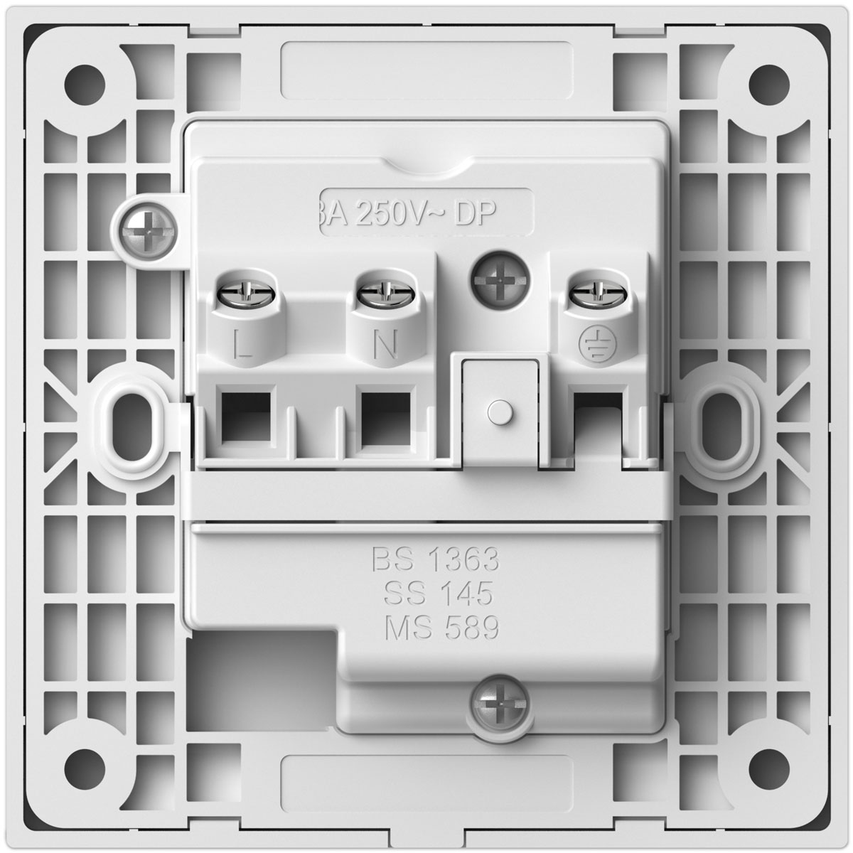 Simon 1G 13A BS Socket back view