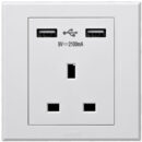 Simon 13A BS Socket with 2 USB Charger