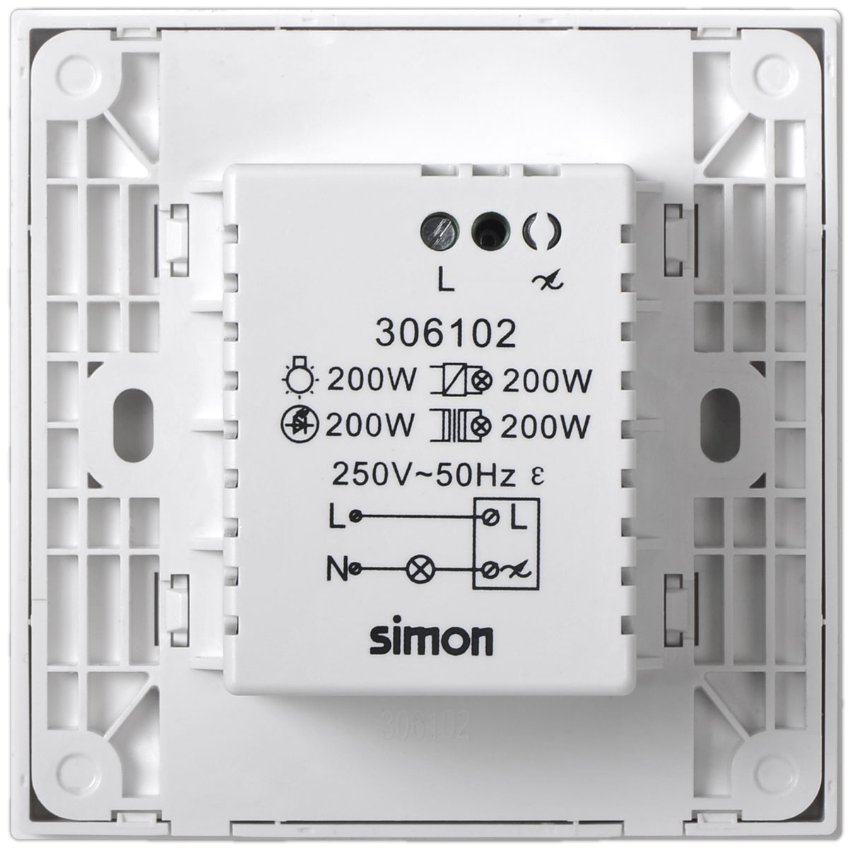 Simon LED Dimmer Switch 200W back view