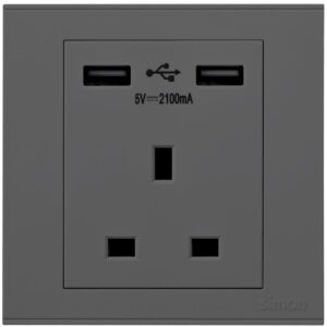 1G 13A BS Socket with 2USB Charger E6