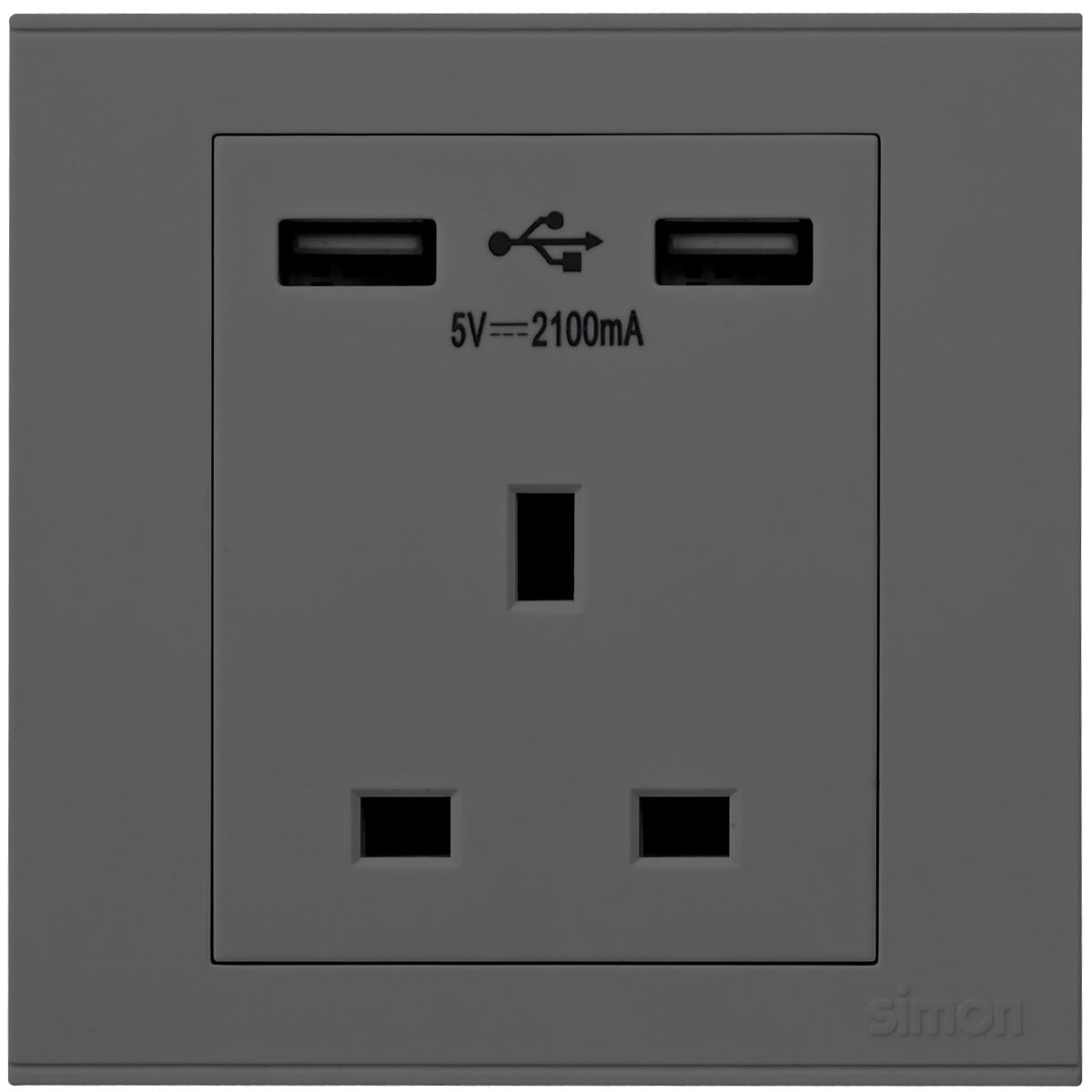 1G 13A BS Socket with 2USB Charger E6