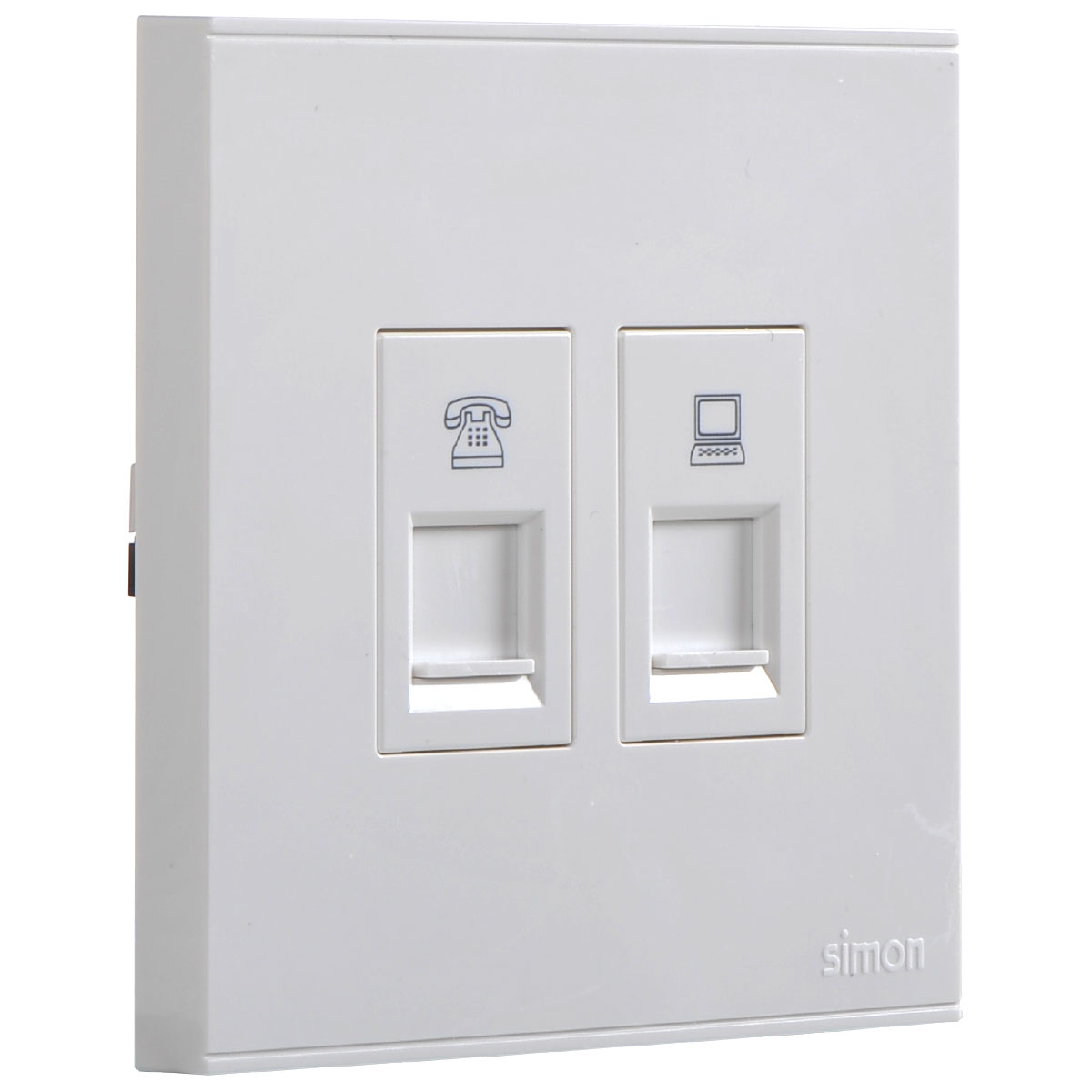 Tel Outlet RJ11/12+ Cat6 Data Outlet RJ45