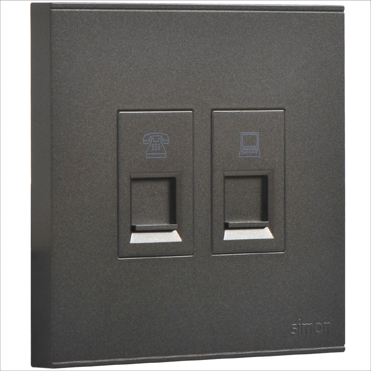 Simon 2G Tel Outlet and Cat6 Data Socket RJ45