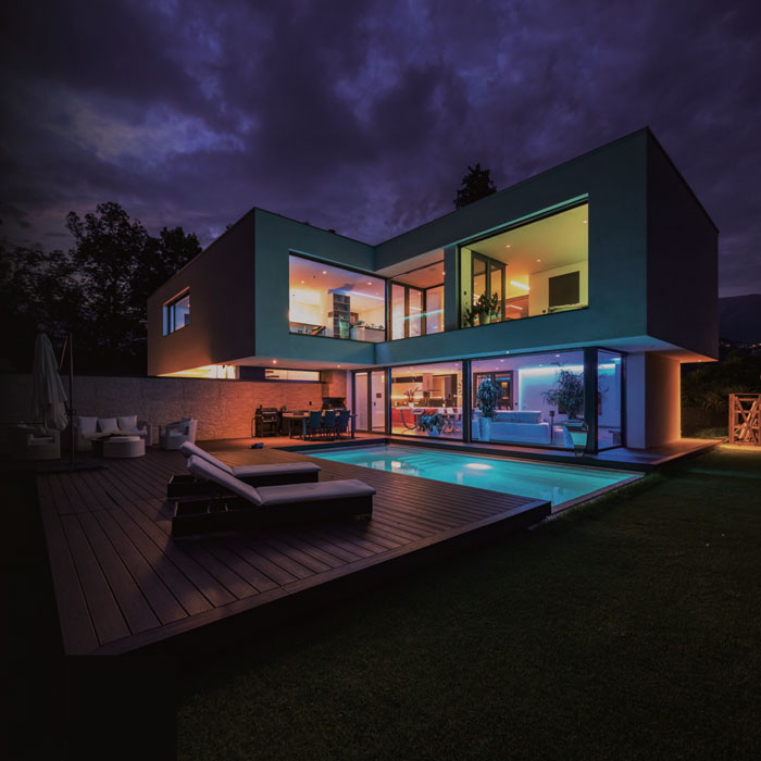 Smart home night picture